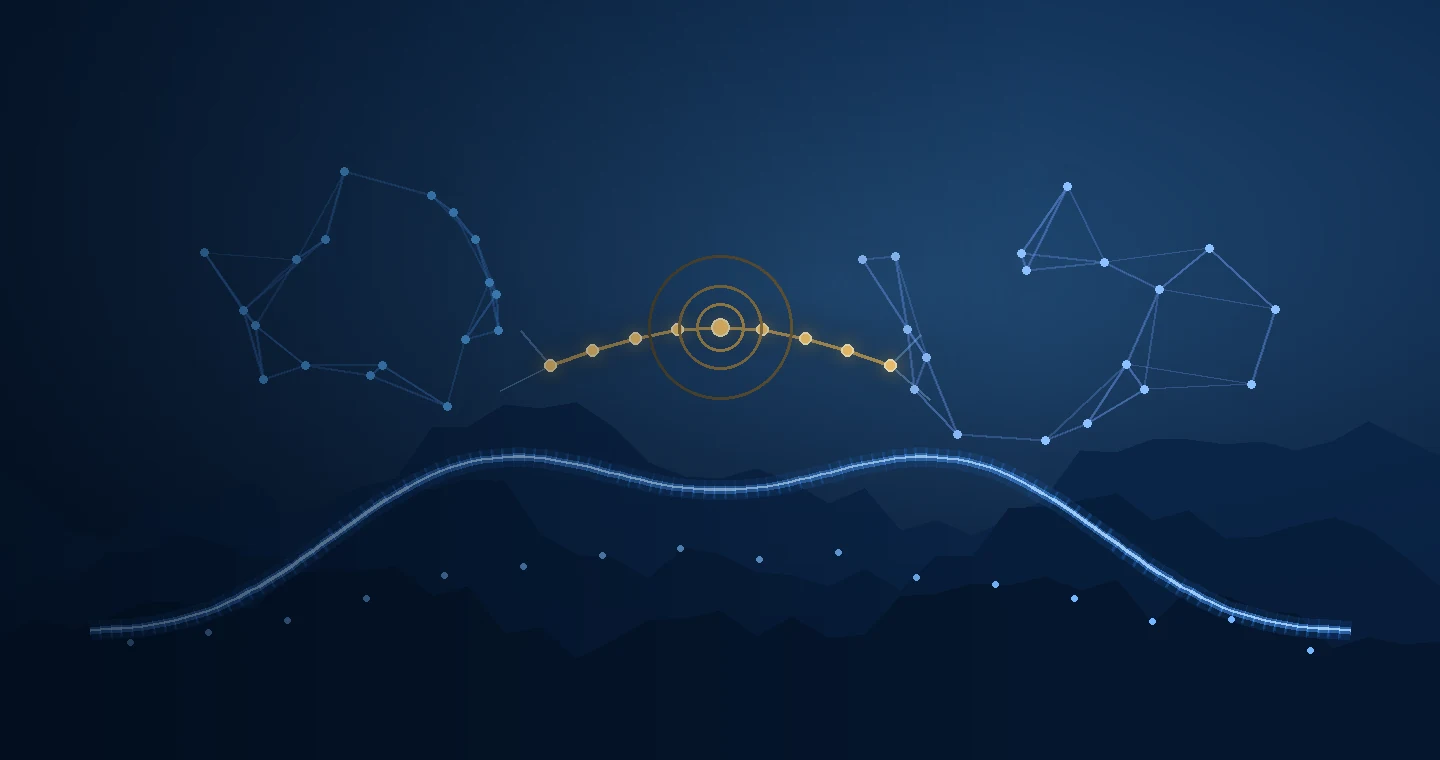 Abstract collaboration bridge connecting long-running AI agent continuity, evaluation, evidence and design partnership
