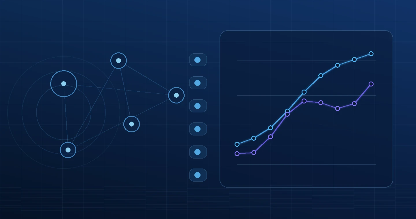 Abstract evaluation trajectories and measurement nodes representing longitudinal AI agent testing