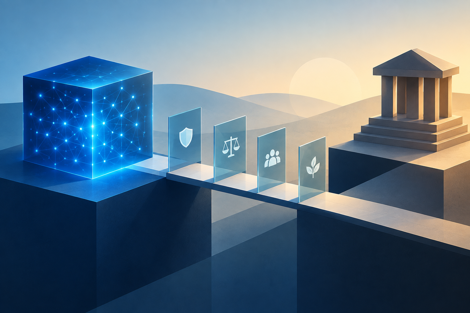 Capability Is Not Authority: A Practical Guide to AI Governance — abstract editorial illustration