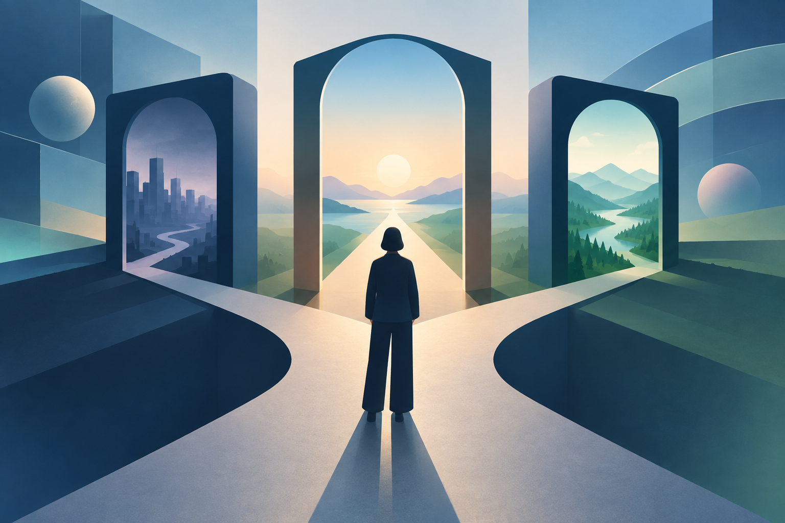 The Right to Leave: A Reversible Futures Field Guide — abstract featured illustration