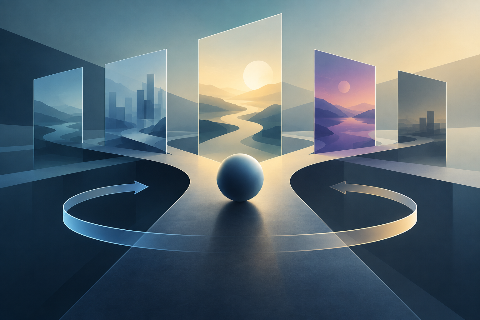 The Unfinished Futures Canvas: A Protocol for Reversible Decisions — abstract featured illustration
